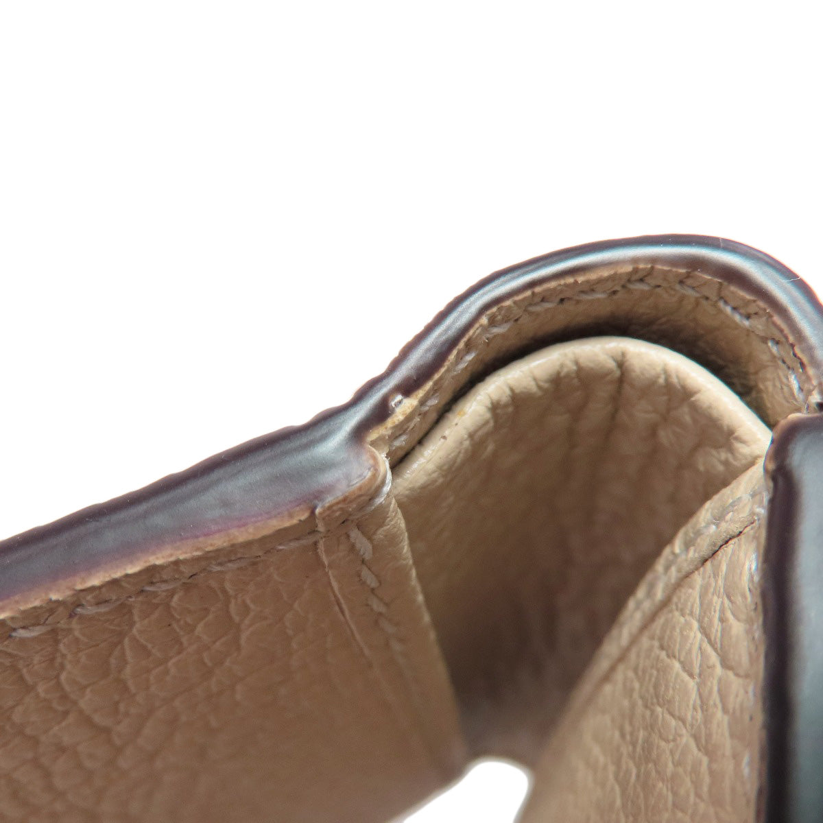 GUCCI Bifold Wallet 731694 leather beige logo Women Used