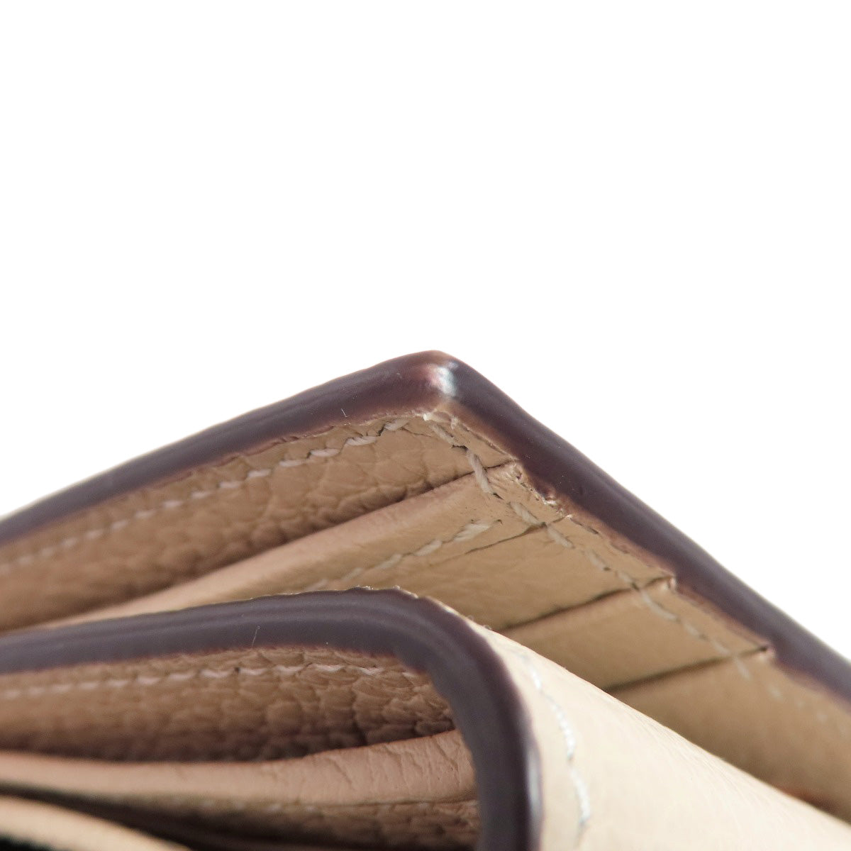 GUCCI Bifold Wallet 731694 leather beige logo Women Used