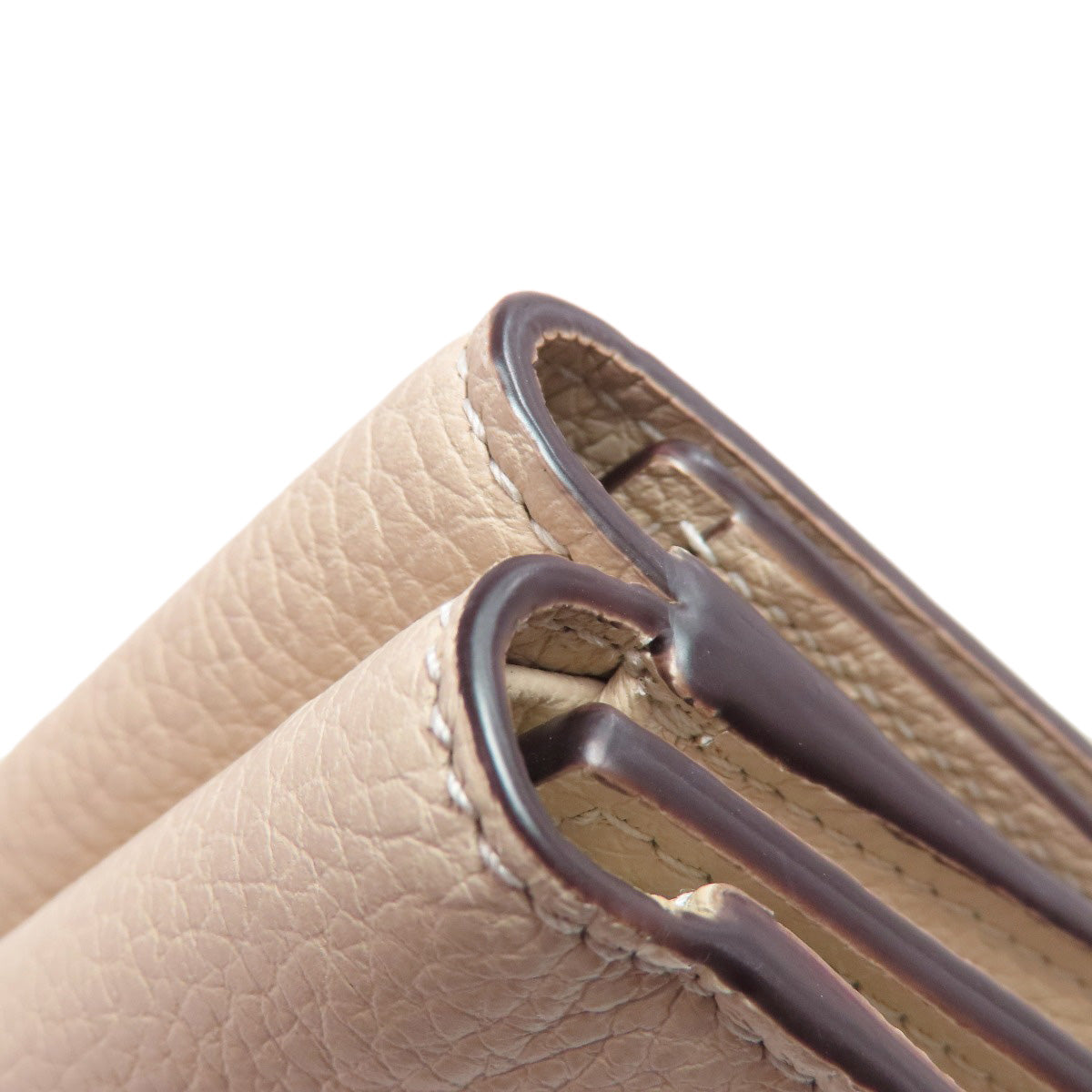 GUCCI Bifold Wallet 731694 leather beige logo Women Used