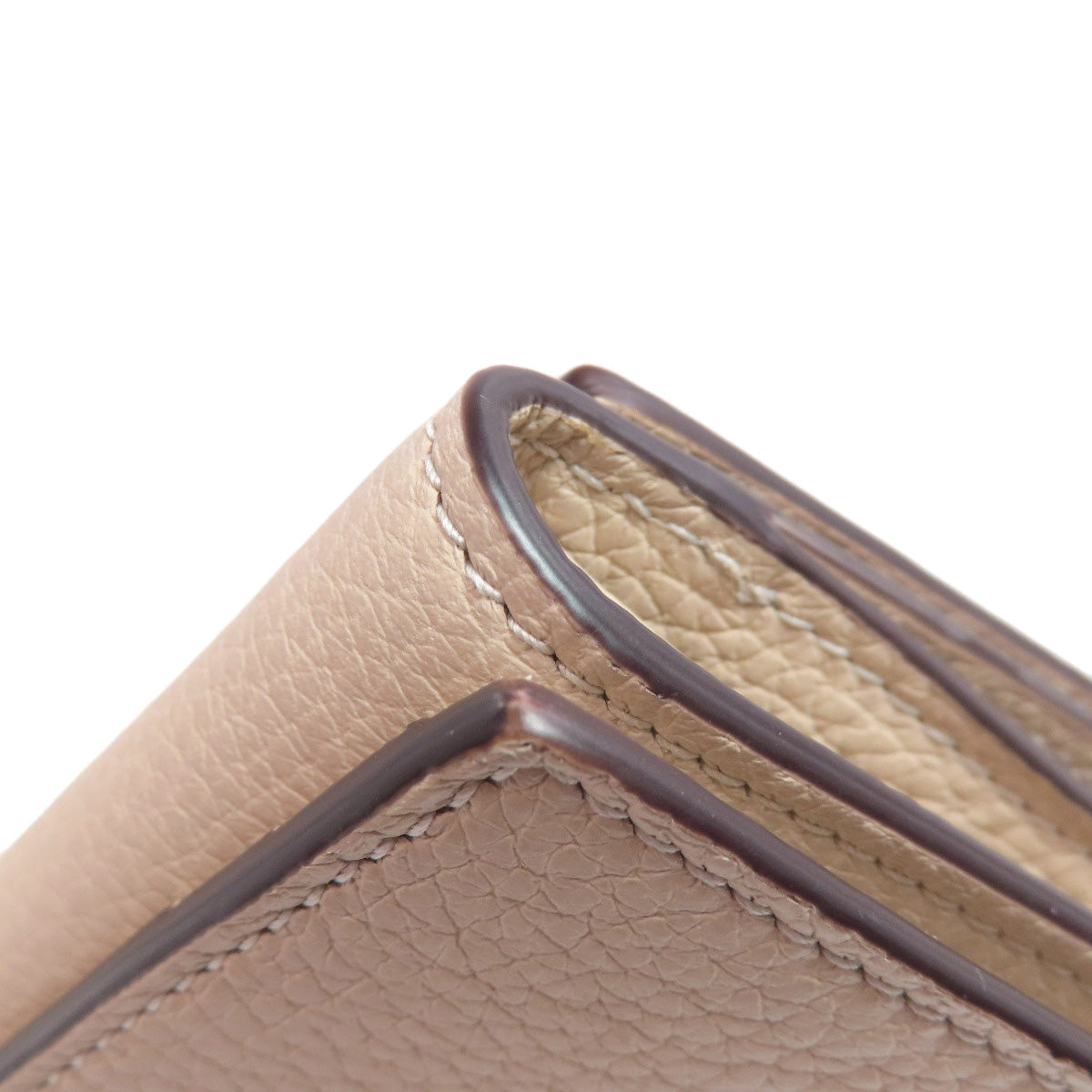 GUCCI Bifold Wallet 731694 leather beige logo Women Used
