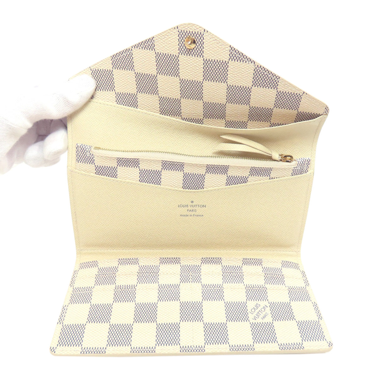 LOUIS VUITTON Bifold Wallet M63020 Damier canvas white Portefeuille Josephine Women Used