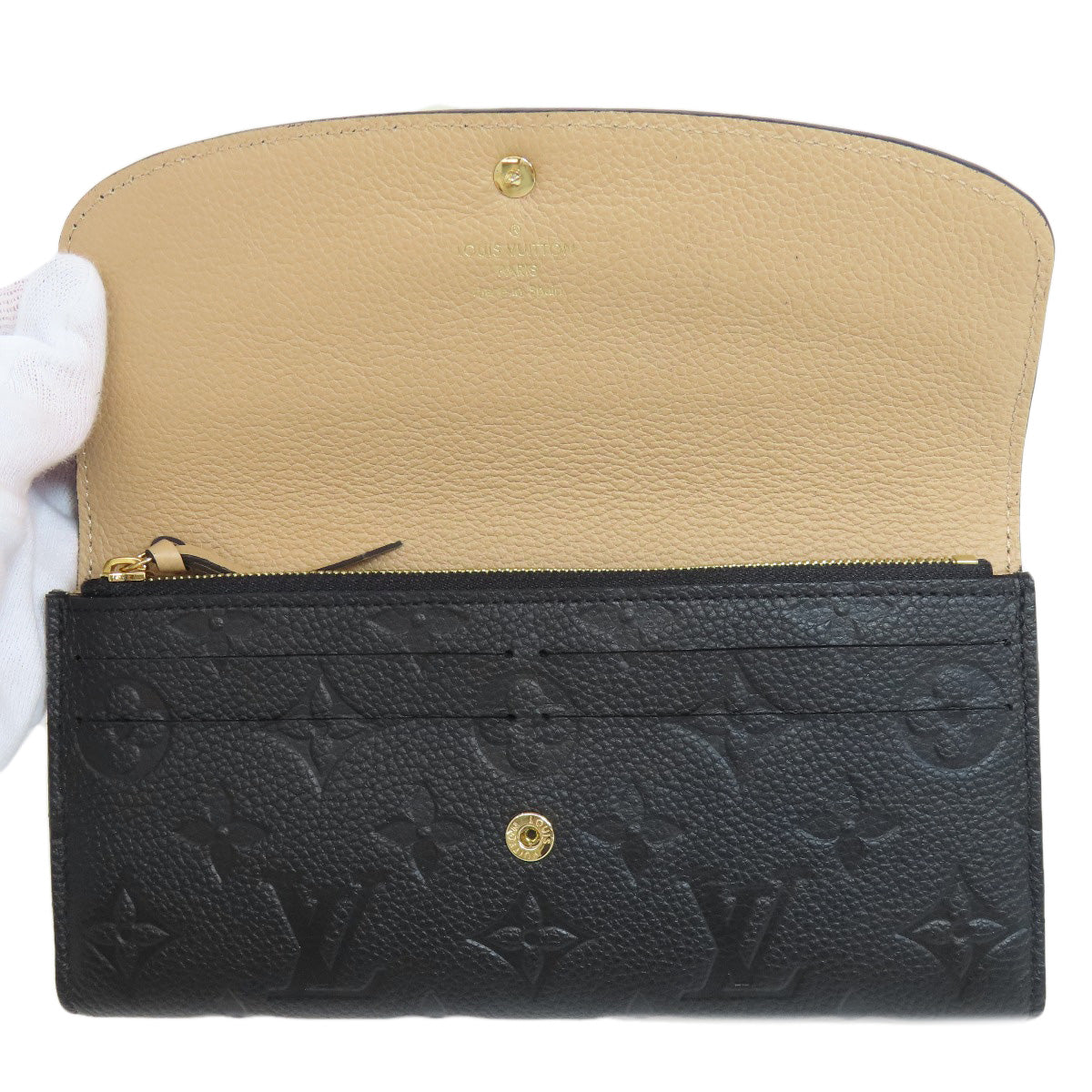 LOUIS VUITTON Bifold Wallet M62369 Ann Platt black Portefeuille Emily Women Used