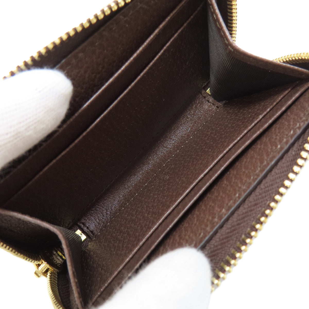 GUCCI Card Case 658552 PVC Brown Ophidia GG Women Used