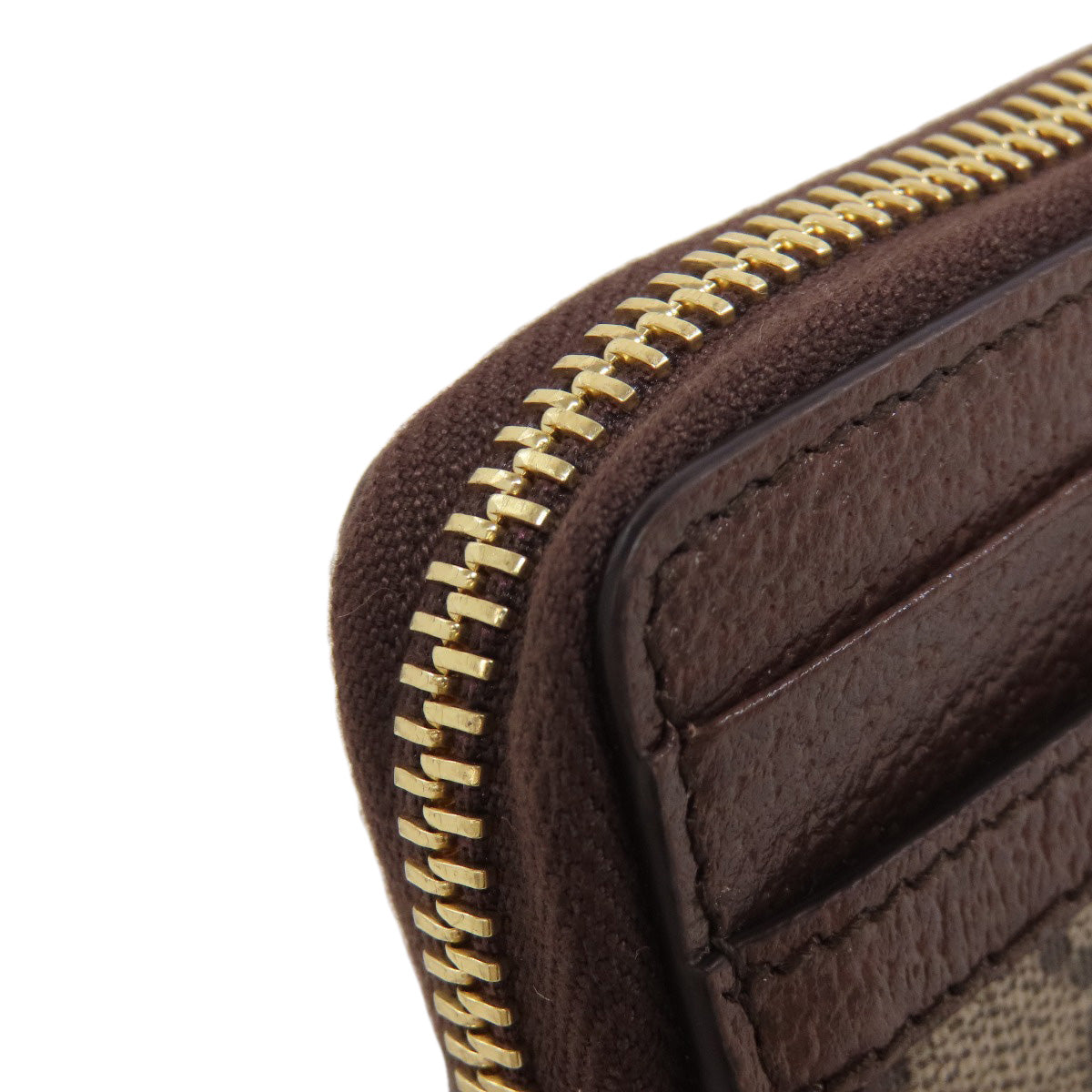 GUCCI Card Case 658552 PVC Brown Ophidia GG Women Used