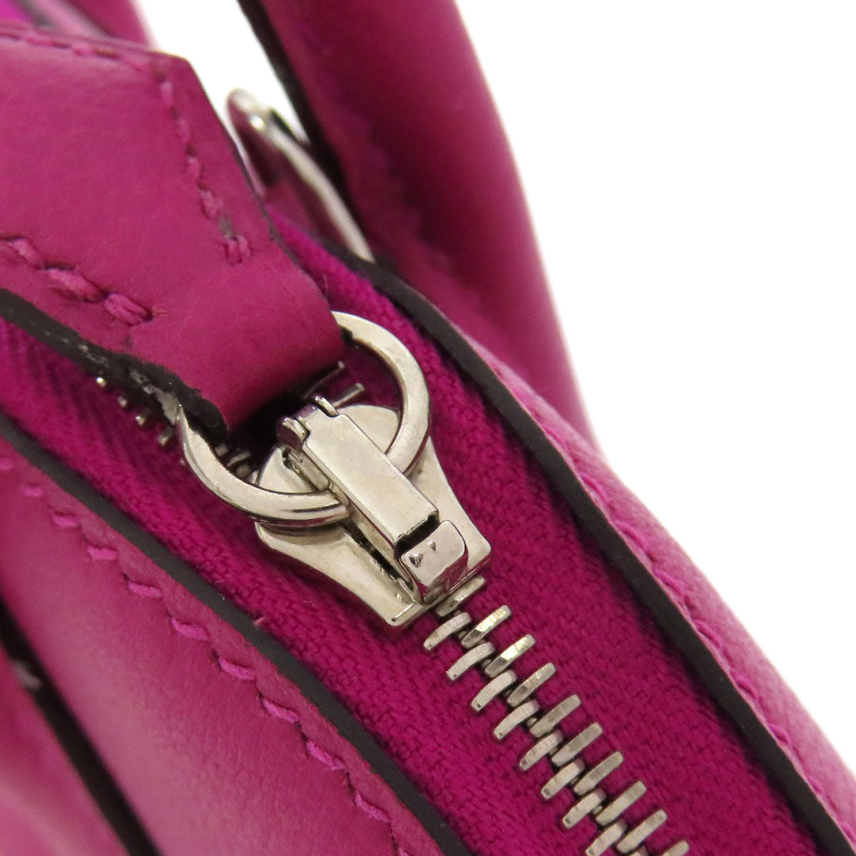 HERMES Handbag Calfskin pink Bolide 1923 Mini SilverMetal Women Used