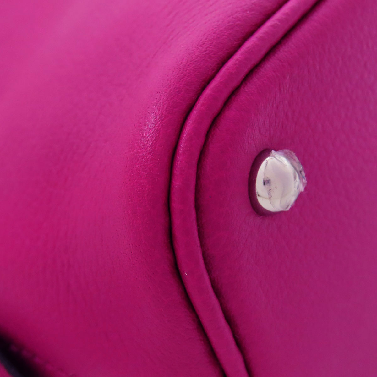 HERMES Handbag Calfskin pink Bolide 1923 Mini SilverMetal Women Used