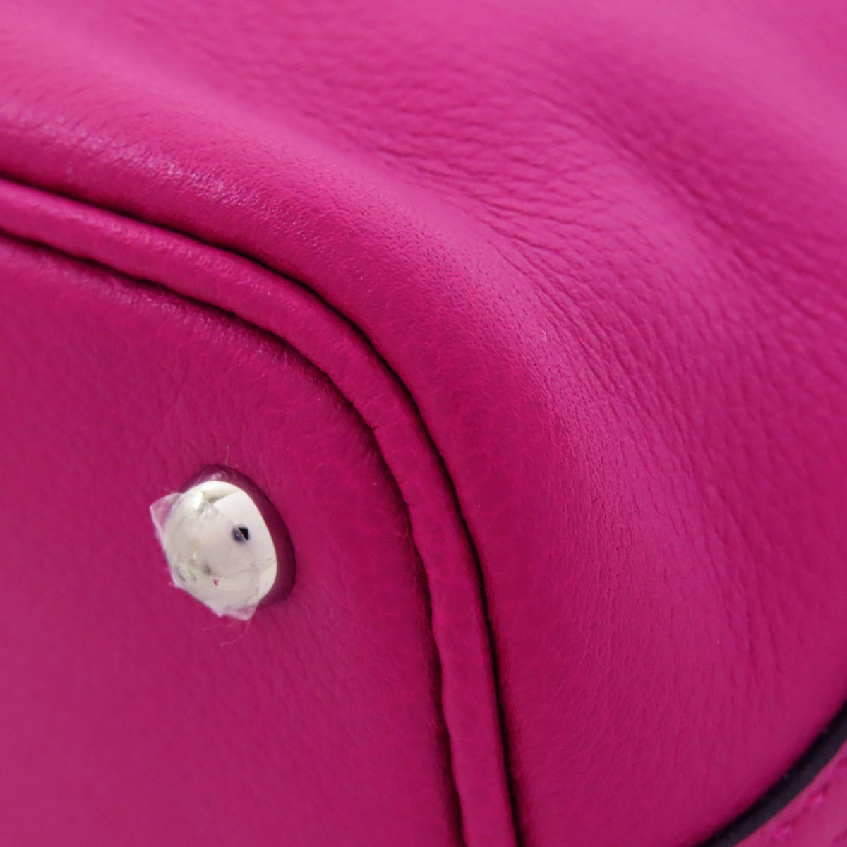 HERMES Handbag Calfskin pink Bolide 1923 Mini SilverMetal Women Used
