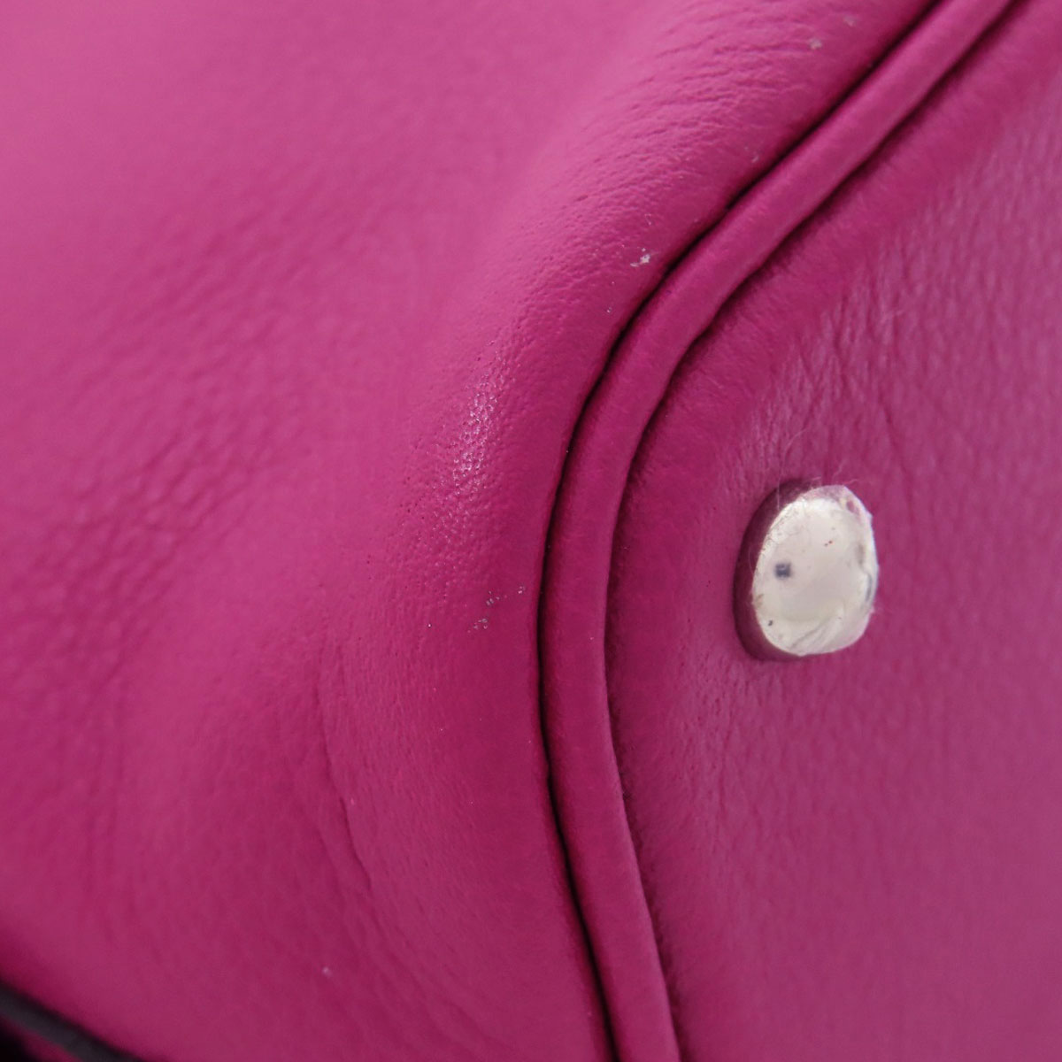 HERMES Handbag Calfskin pink Bolide 1923 Mini SilverMetal Women Used