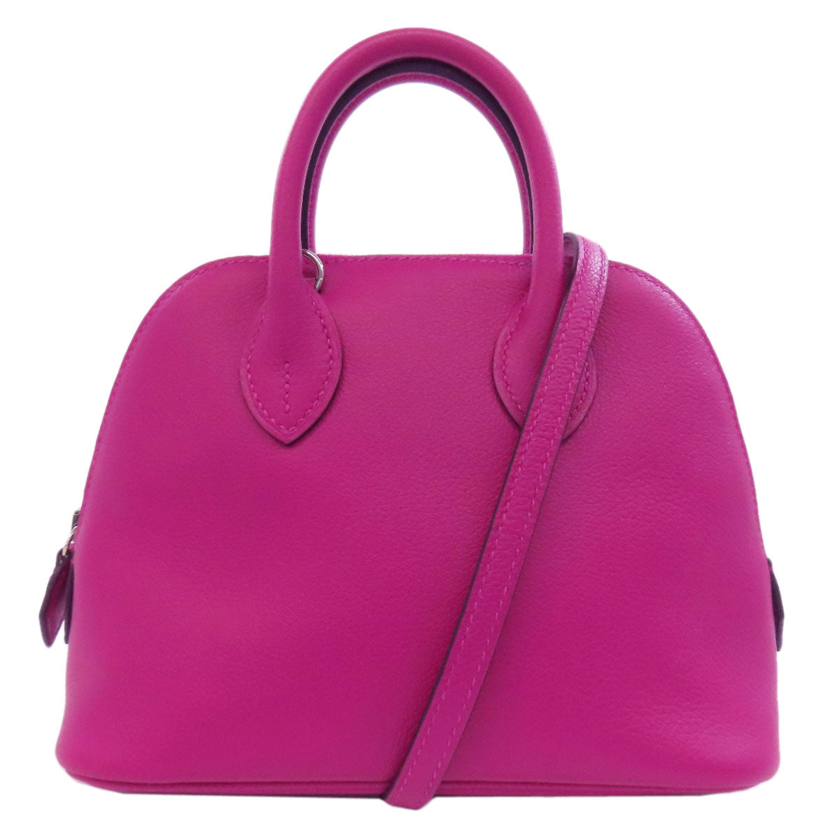 HERMES Handbag Calfskin pink Bolide 1923 Mini SilverMetal Women Used