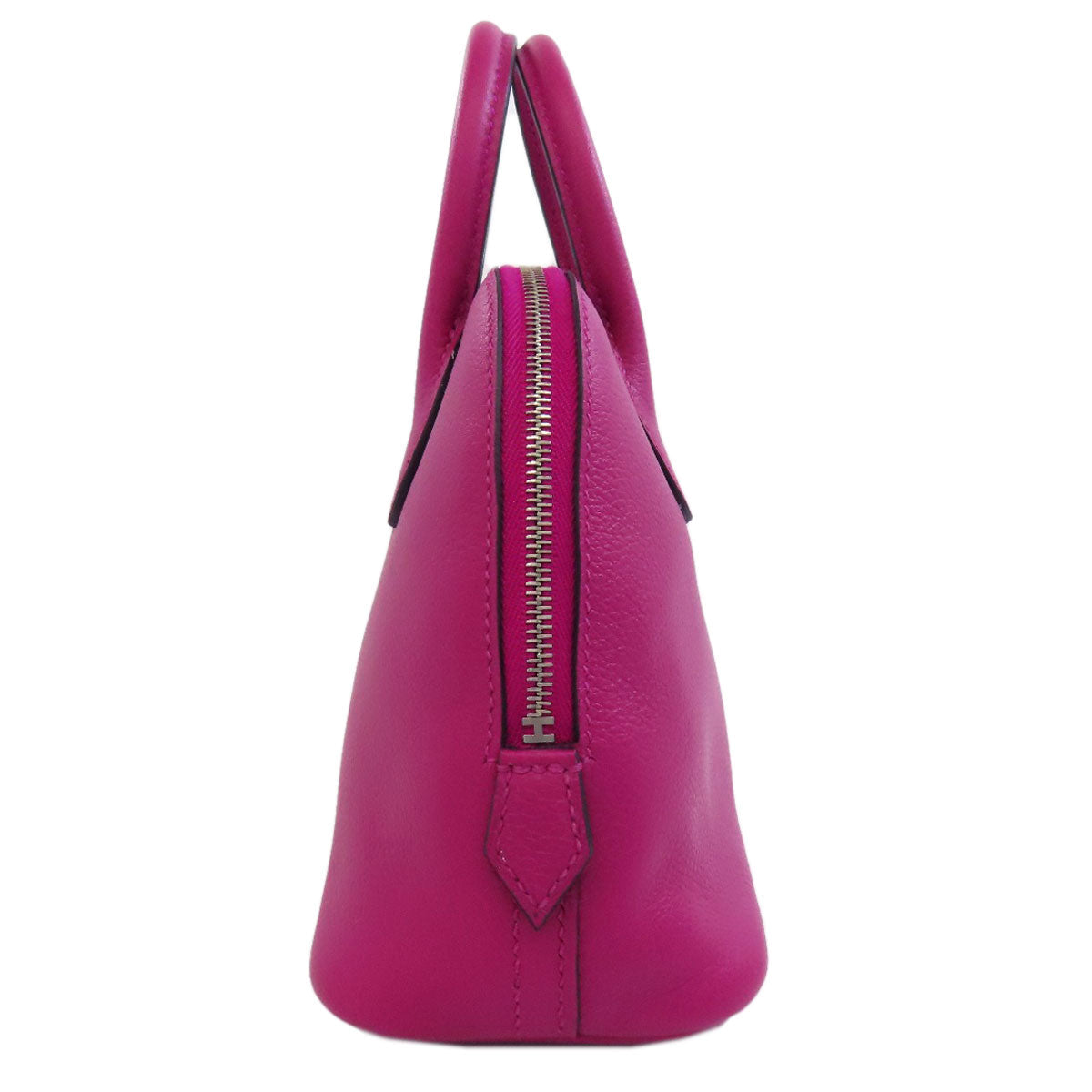 HERMES Handbag Calfskin pink Bolide 1923 Mini SilverMetal Women Used