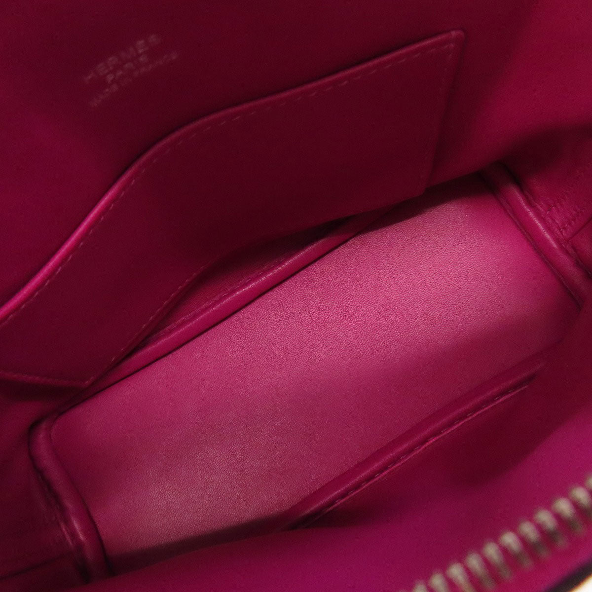 HERMES Handbag Calfskin pink Bolide 1923 Mini SilverMetal Women Used