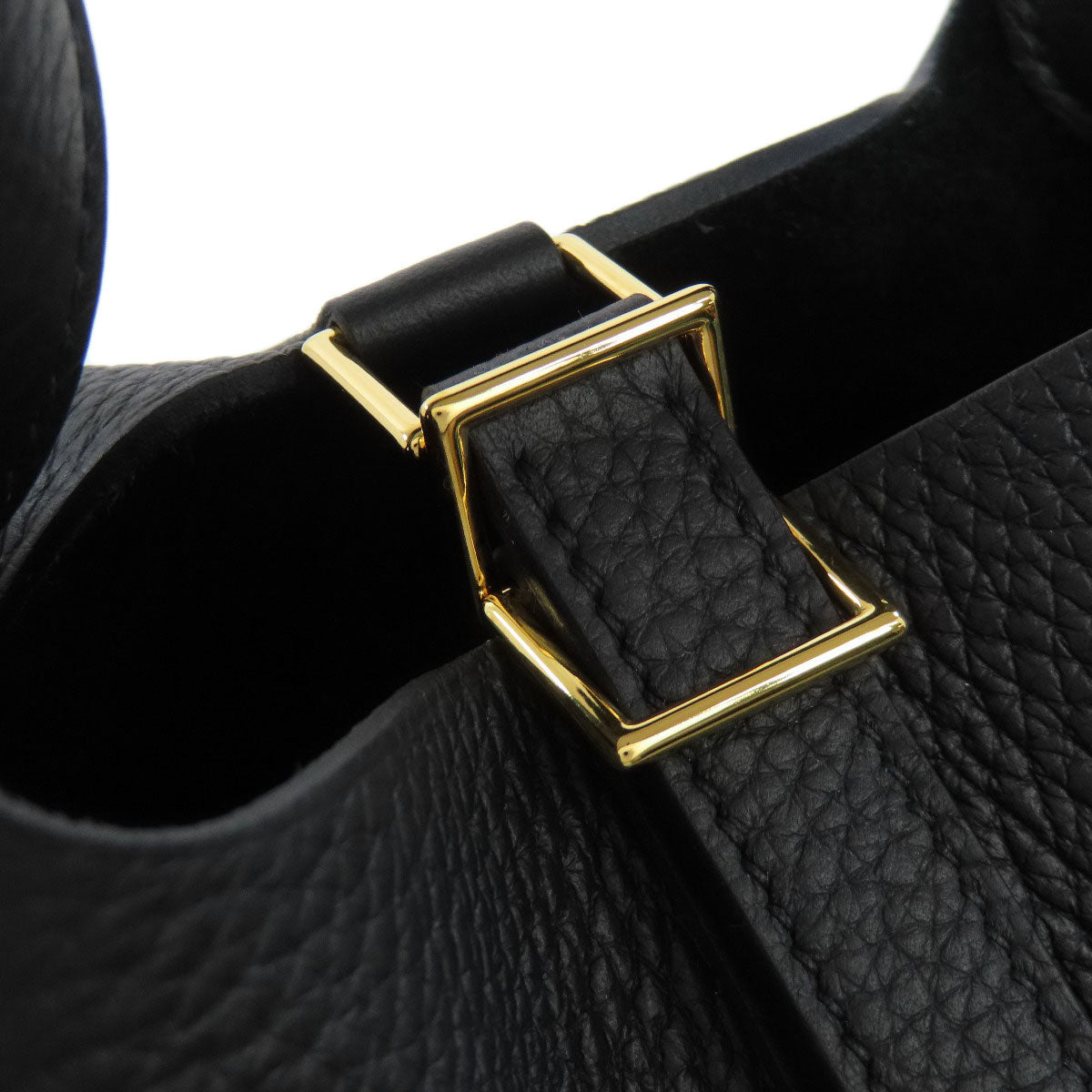 HERMES Handbag Taurillon Clemence black Picotin Lock PM Gold Metal Women Used