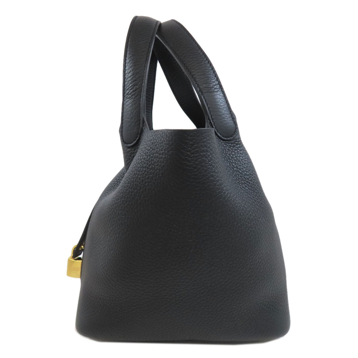 HERMES Handbag Taurillon Clemence black Picotin Lock PM Gold Metal Women Used