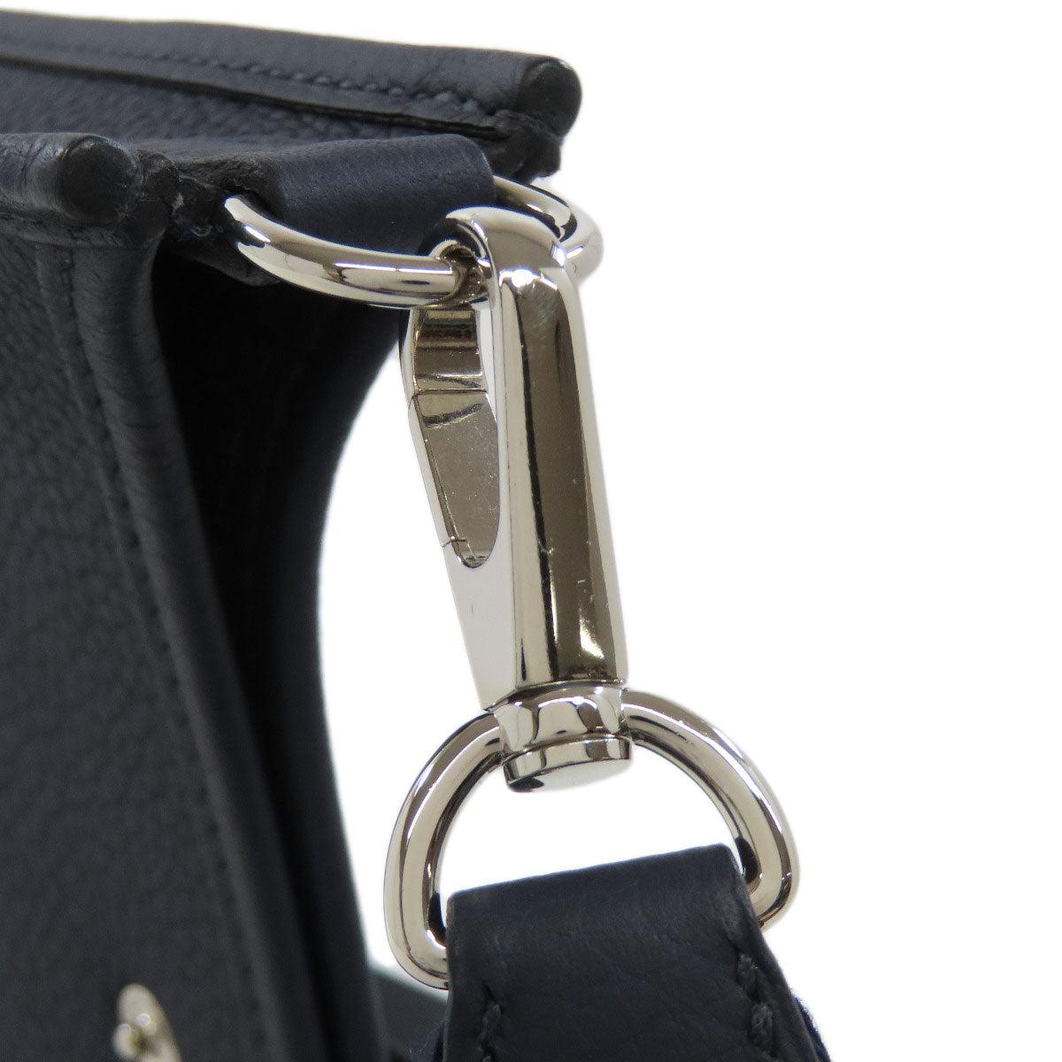 HERMES Shoulder Bag Taurillon Clemence Navy Evelyn TPM SilverMetal Women Used