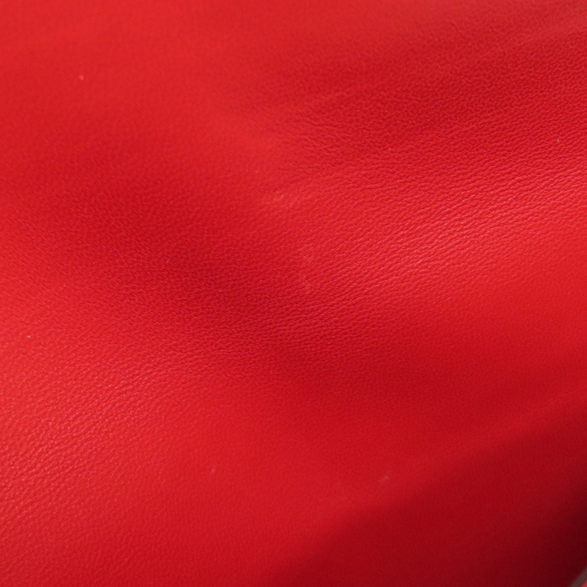 HERMES Long Wallet Purse Togo Red Dogon Long SilverMetal