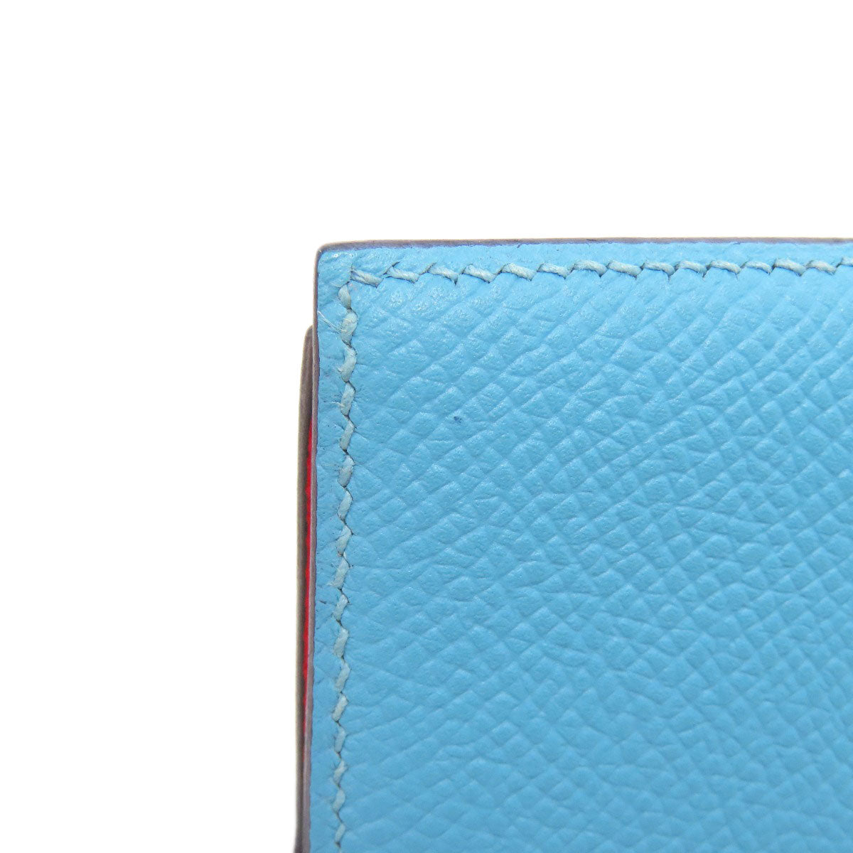 HERMES Bifold Wallet Epsom blue Bearn Compact SilverMetal