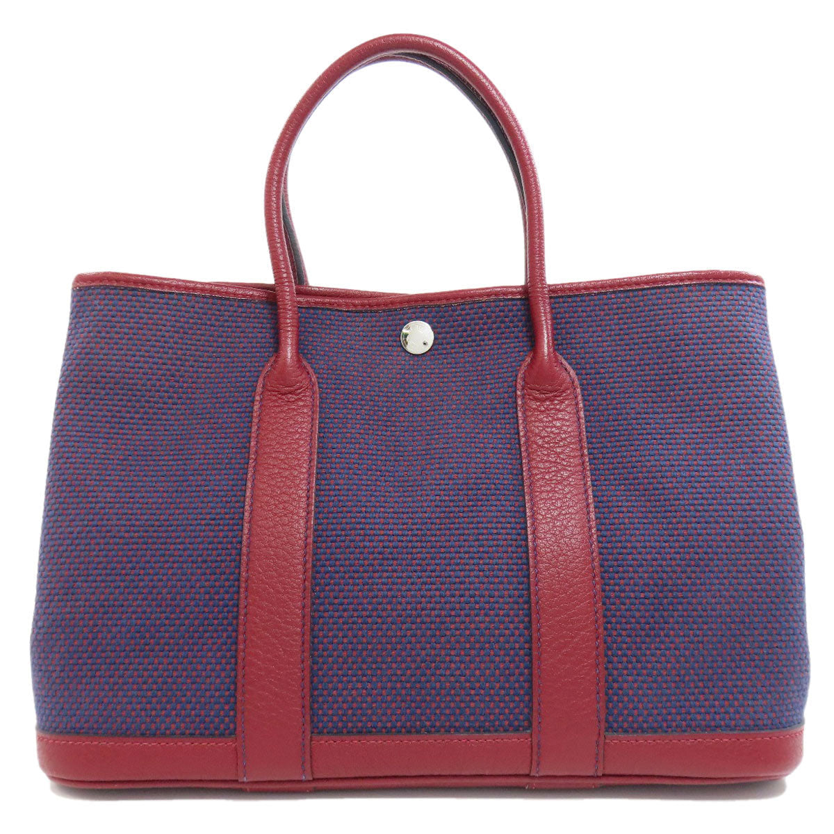 HERMES Handbag Tower ash Navy Garden Party TPM SilverMetal Women Used