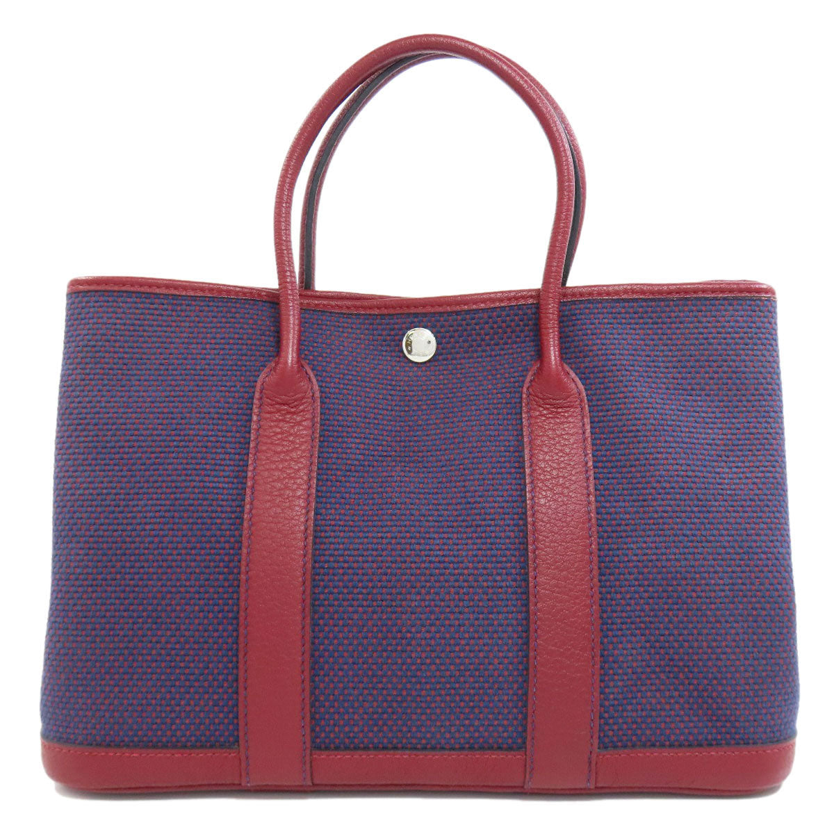HERMES Handbag Tower ash Navy Garden Party TPM SilverMetal Women Used