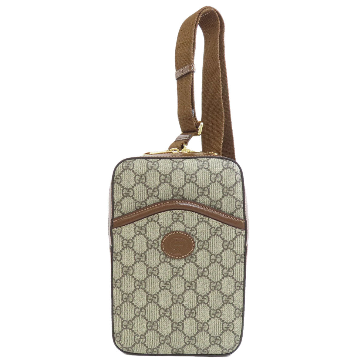 GUCCI Sling bag 696016 PVC Brown GG Supreme Women Used
