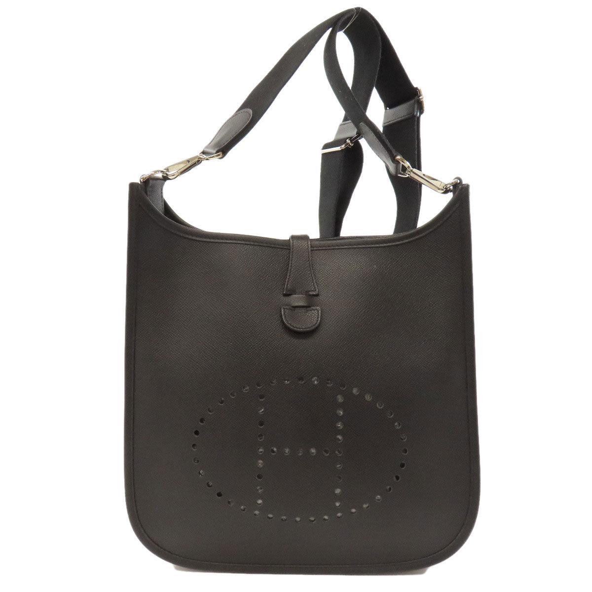 HERMES Shoulder Bag Epsom black Evelyn 3 PM SilverMetal Women Used
