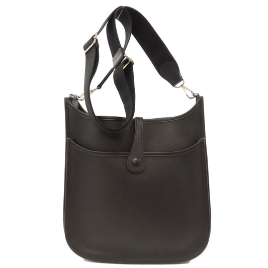 HERMES Shoulder Bag Epsom black Evelyn 3 PM SilverMetal Women Used