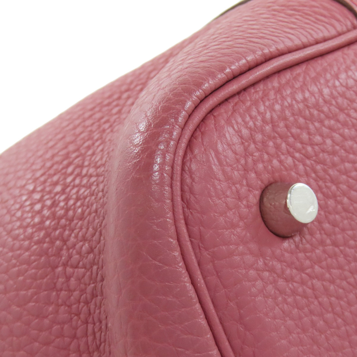 HERMES Handbag Taurillon Clemence pink Picotin Lock MM SilverMetal