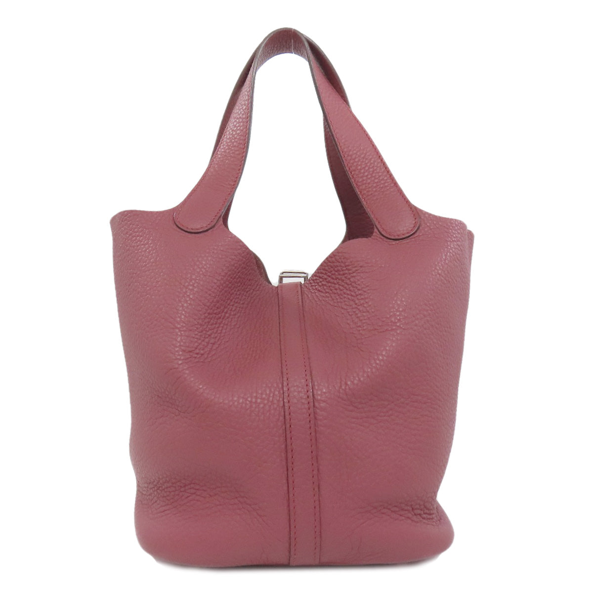 HERMES Handbag Taurillon Clemence pink Picotin Lock MM SilverMetal