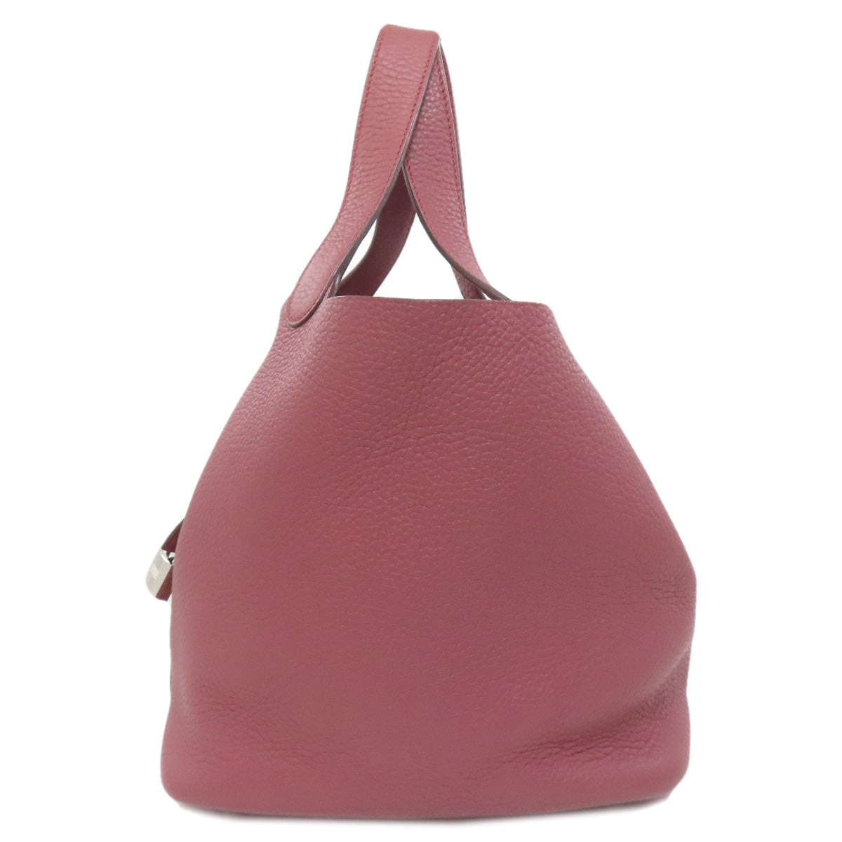 HERMES Handbag Taurillon Clemence pink Picotin Lock MM SilverMetal