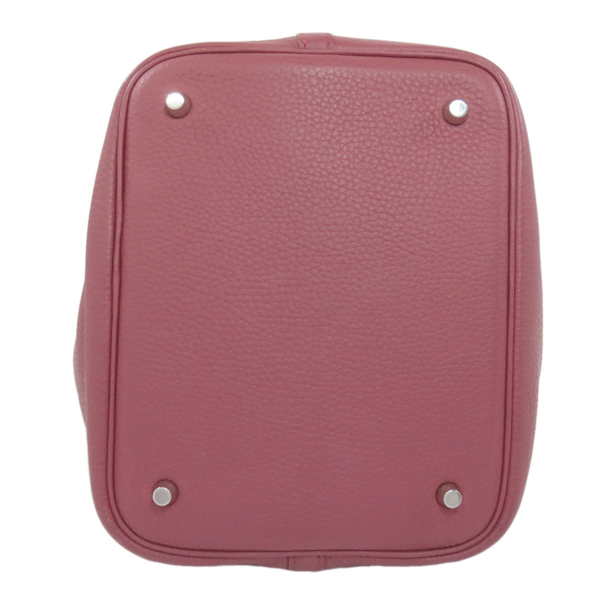 HERMES Handbag Taurillon Clemence pink Picotin Lock MM SilverMetal
