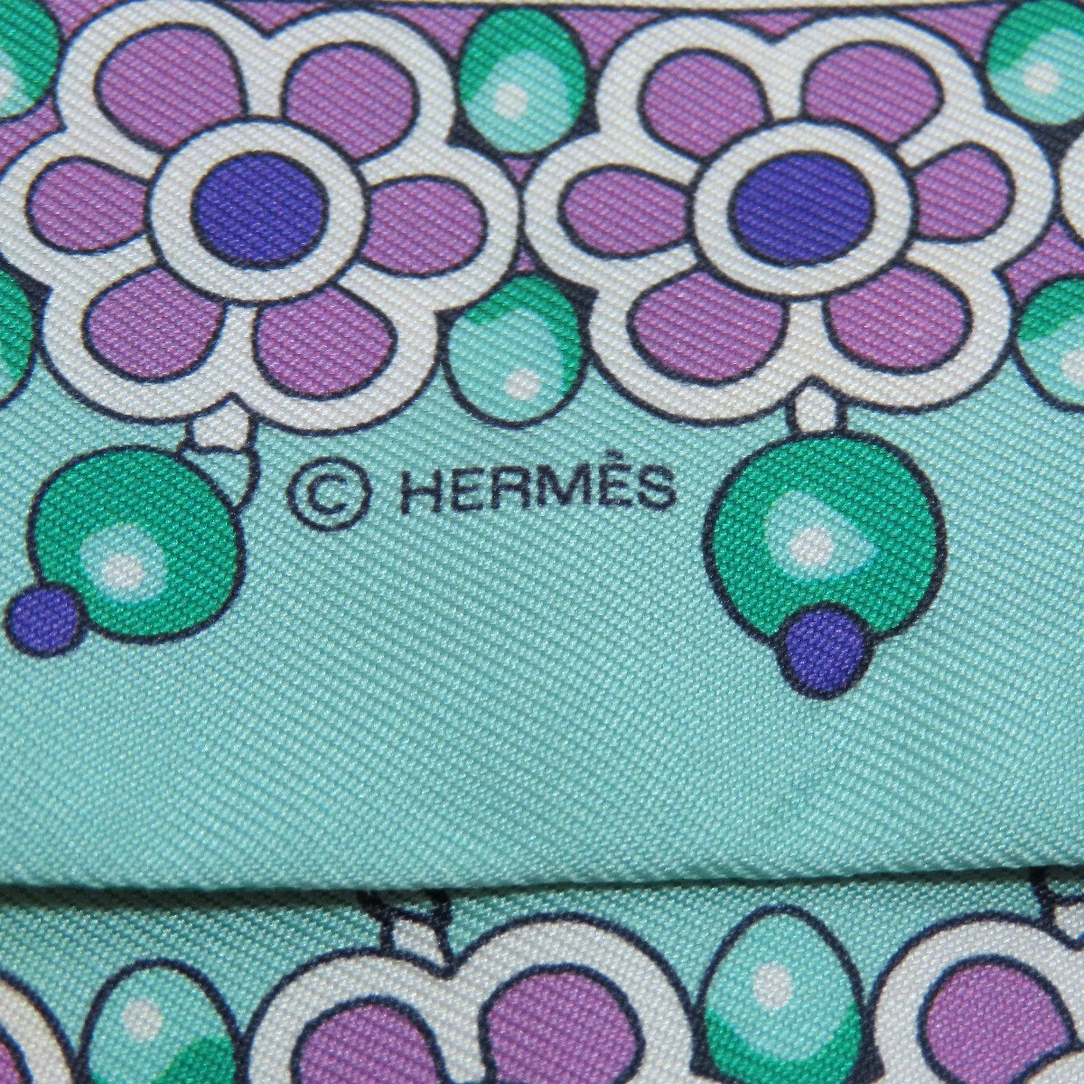HERMES scarf silk green Twilly