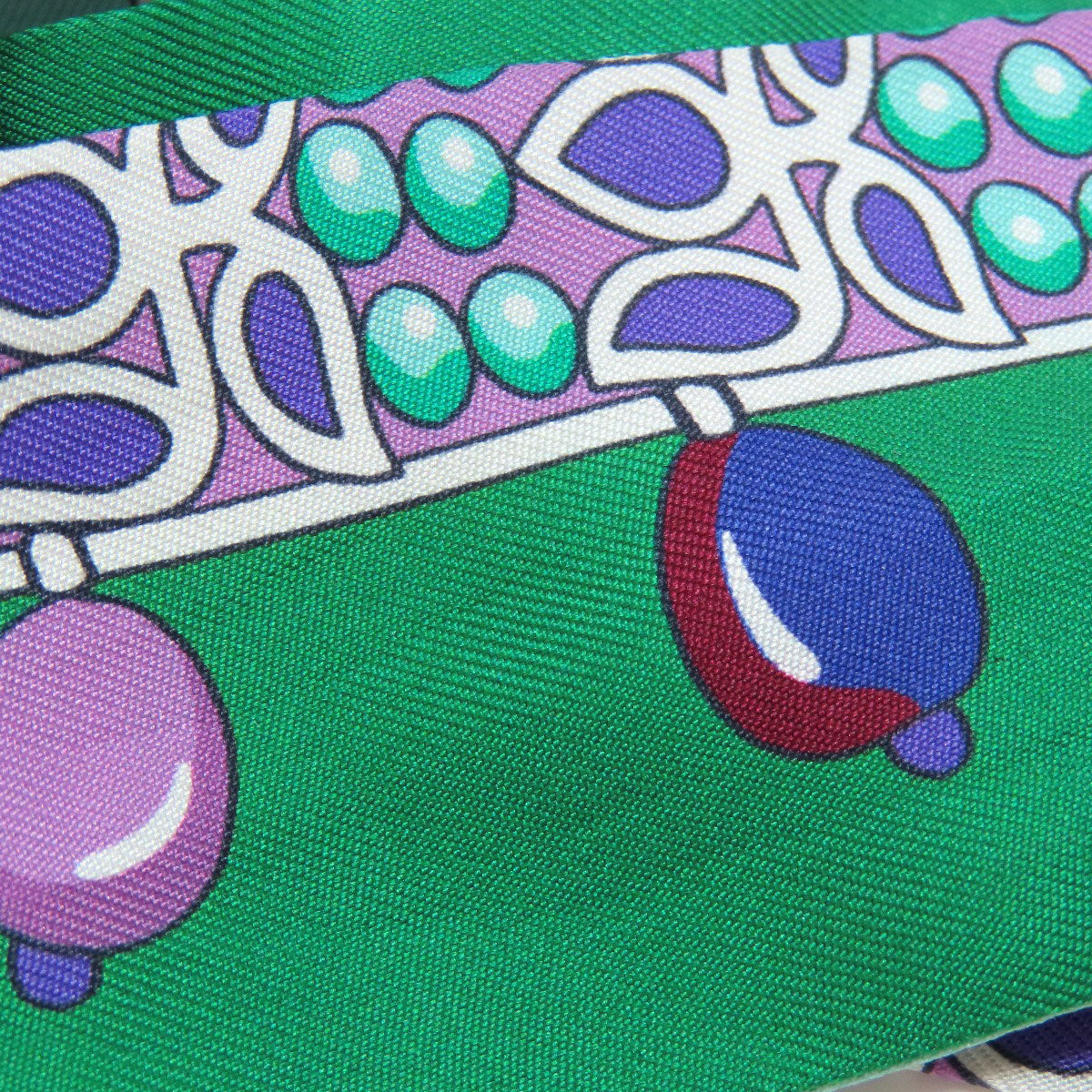 HERMES scarf silk green Twilly