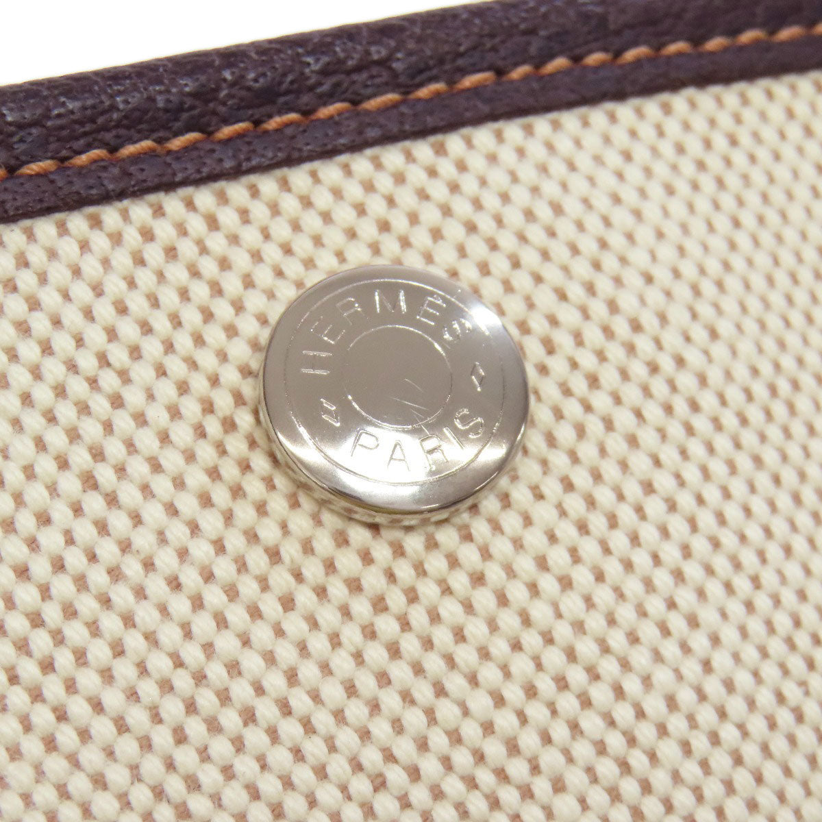 HERMES Tote Bag Tower ash beige Garden Party PM SilverMetal Women Used