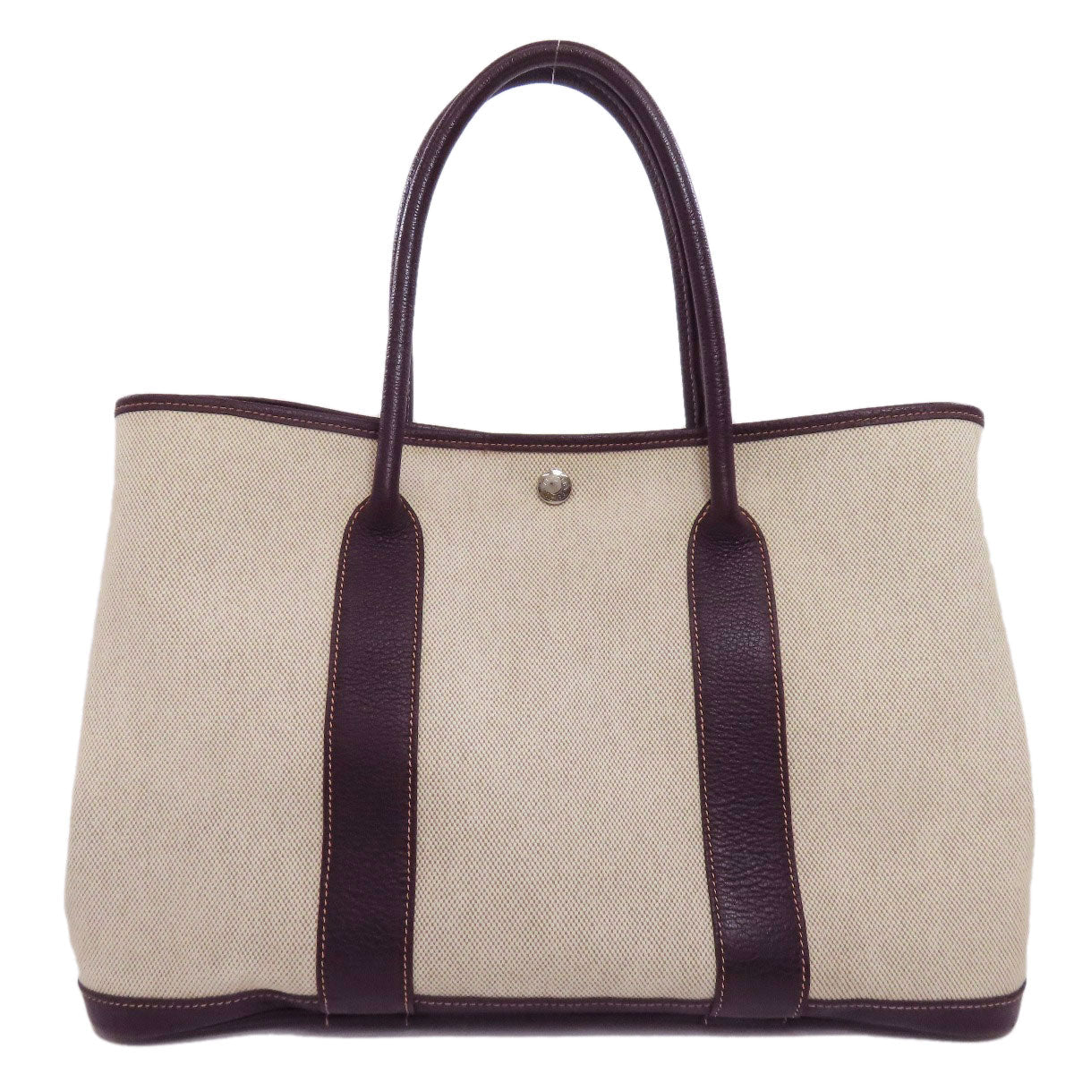 HERMES Tote Bag Tower ash beige Garden Party PM SilverMetal Women Used
