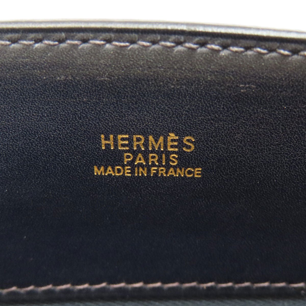 HERMES Handbag Box scarf black White Bass PM Gold Metal Women Used
