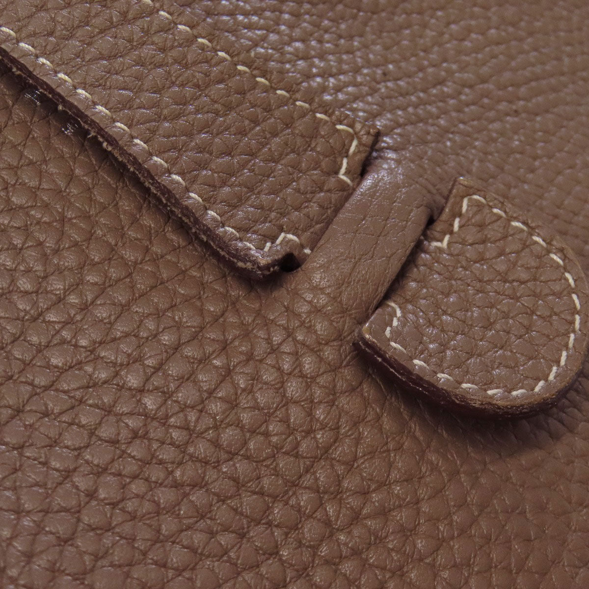 HERMES Shoulder Bag Taurillon Clemence beige Evelyn 3 GM SilverMetal Women Used