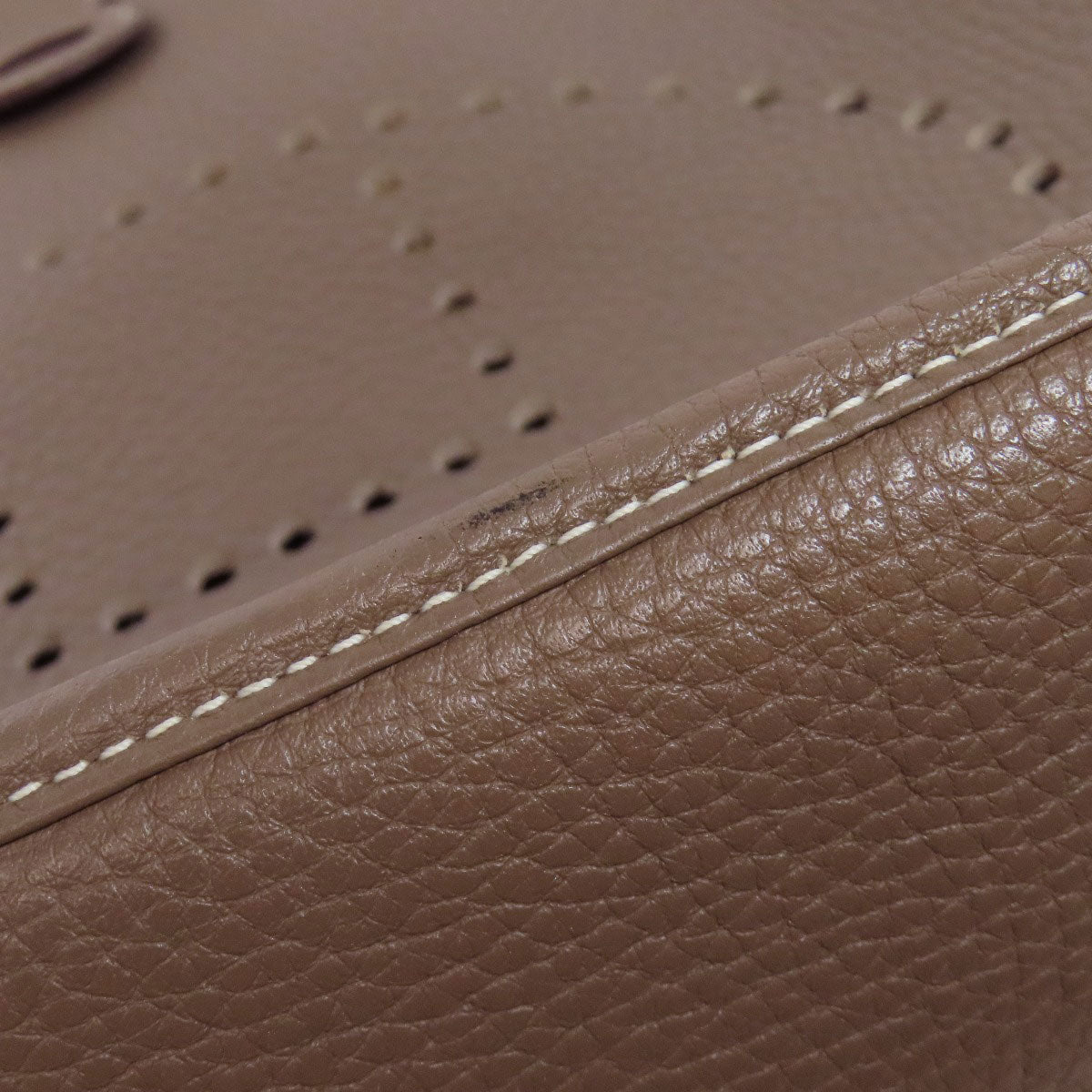 HERMES Shoulder Bag Taurillon Clemence beige Evelyn 3 GM SilverMetal Women Used