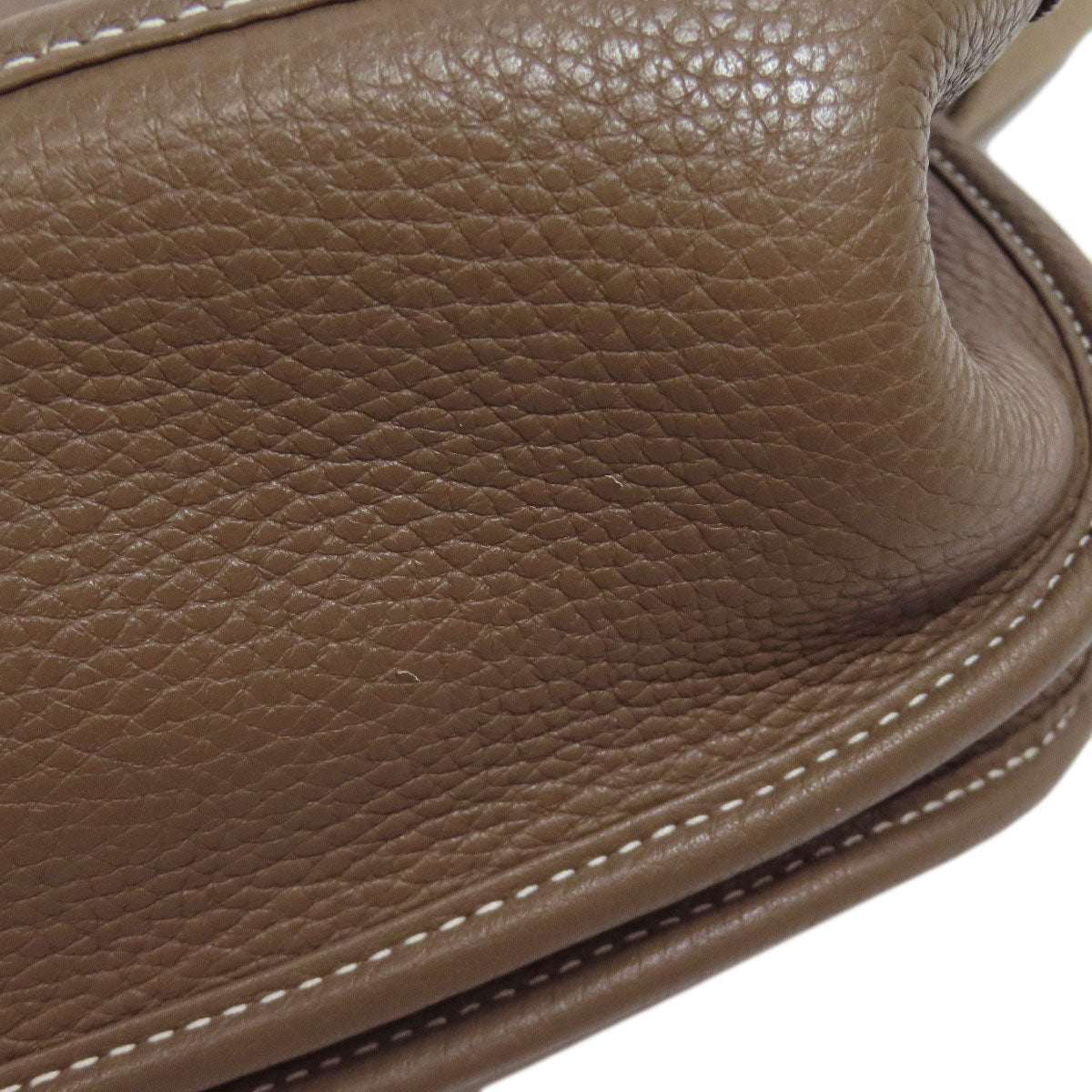 HERMES Shoulder Bag Taurillon Clemence beige Evelyn 3 GM SilverMetal Women Used