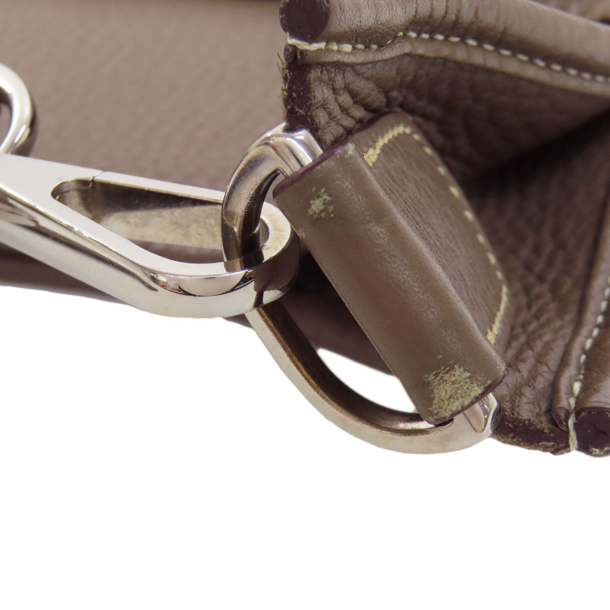HERMES Shoulder Bag Taurillon Clemence beige Evelyn 3 GM SilverMetal Women Used