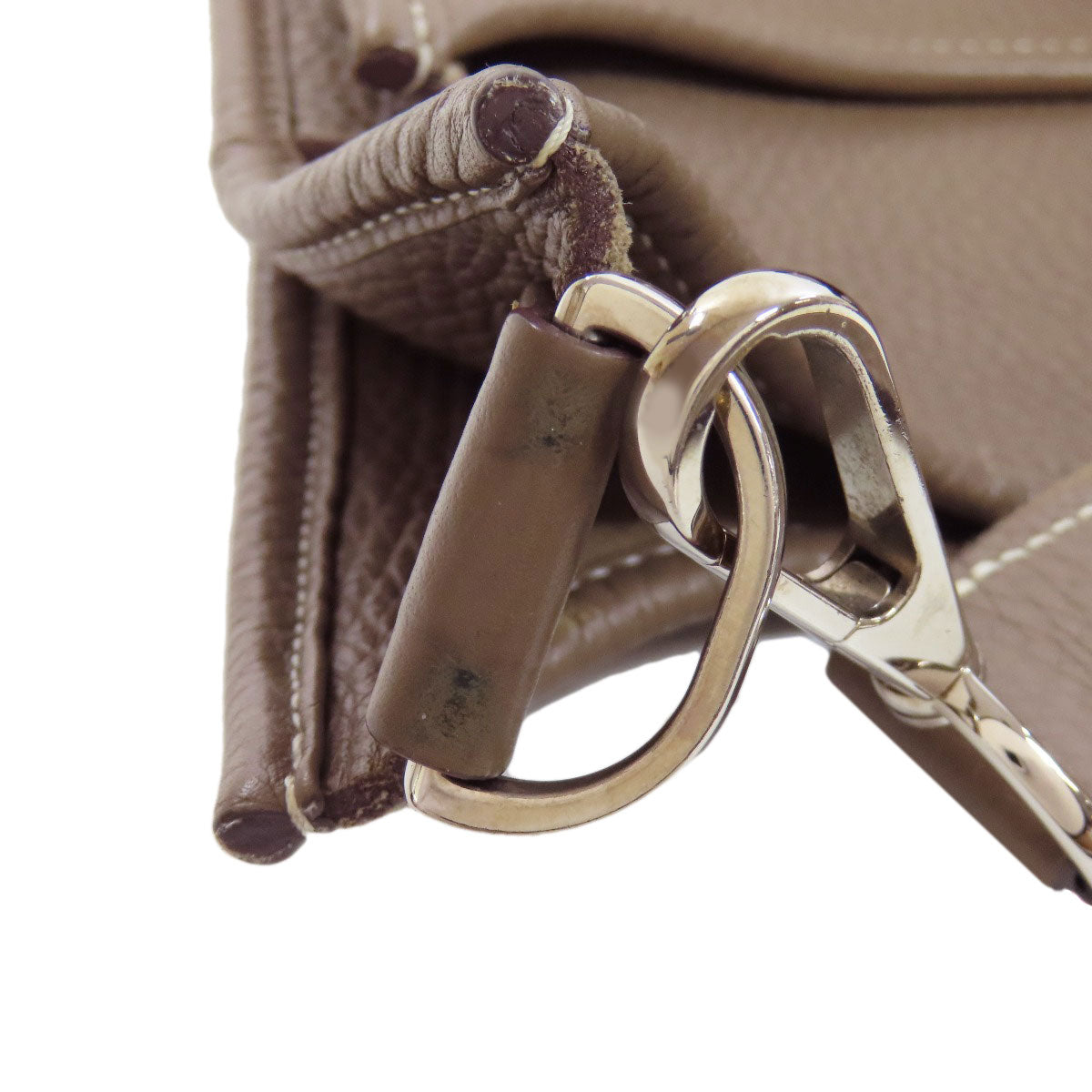HERMES Shoulder Bag Taurillon Clemence beige Evelyn 3 GM SilverMetal Women Used