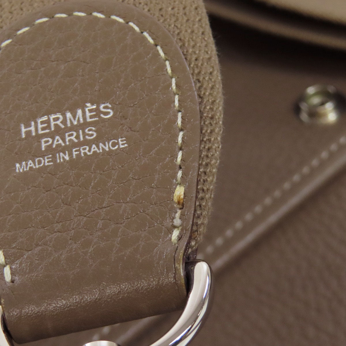 HERMES Shoulder Bag Taurillon Clemence beige Evelyn 3 GM SilverMetal Women Used