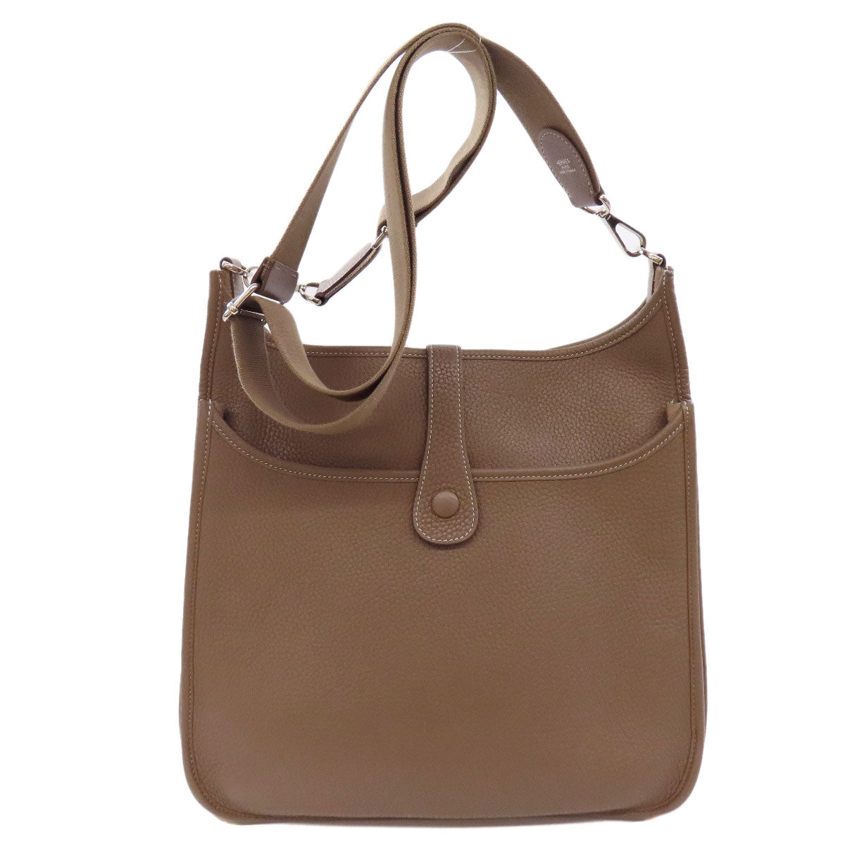HERMES Shoulder Bag Taurillon Clemence beige Evelyn 3 GM SilverMetal Women Used