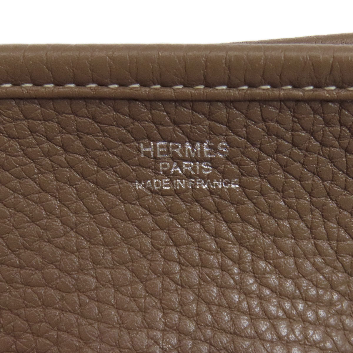 HERMES Shoulder Bag Taurillon Clemence beige Evelyn 3 GM SilverMetal Women Used