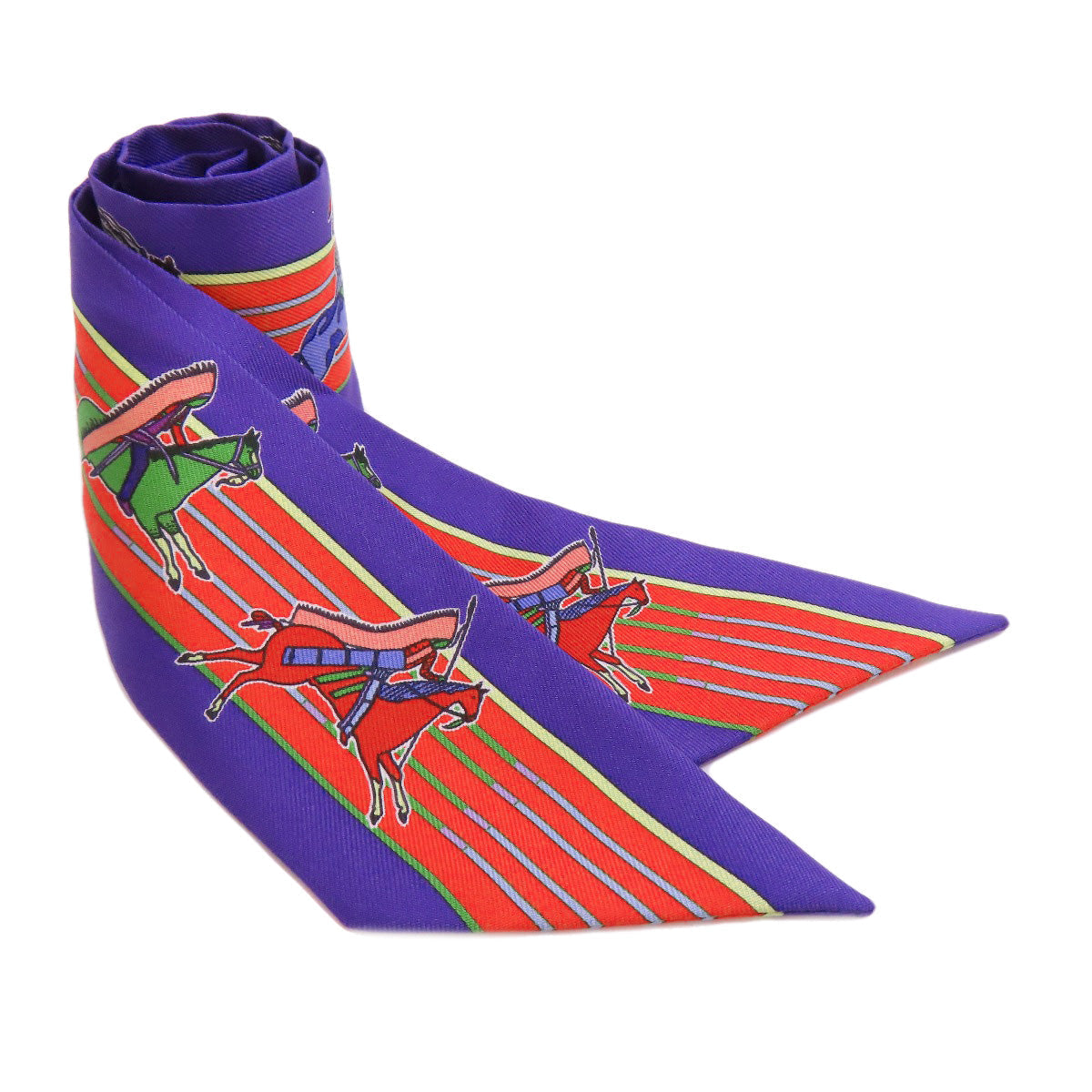 HERMES scarf silk purple Twilly Women Used