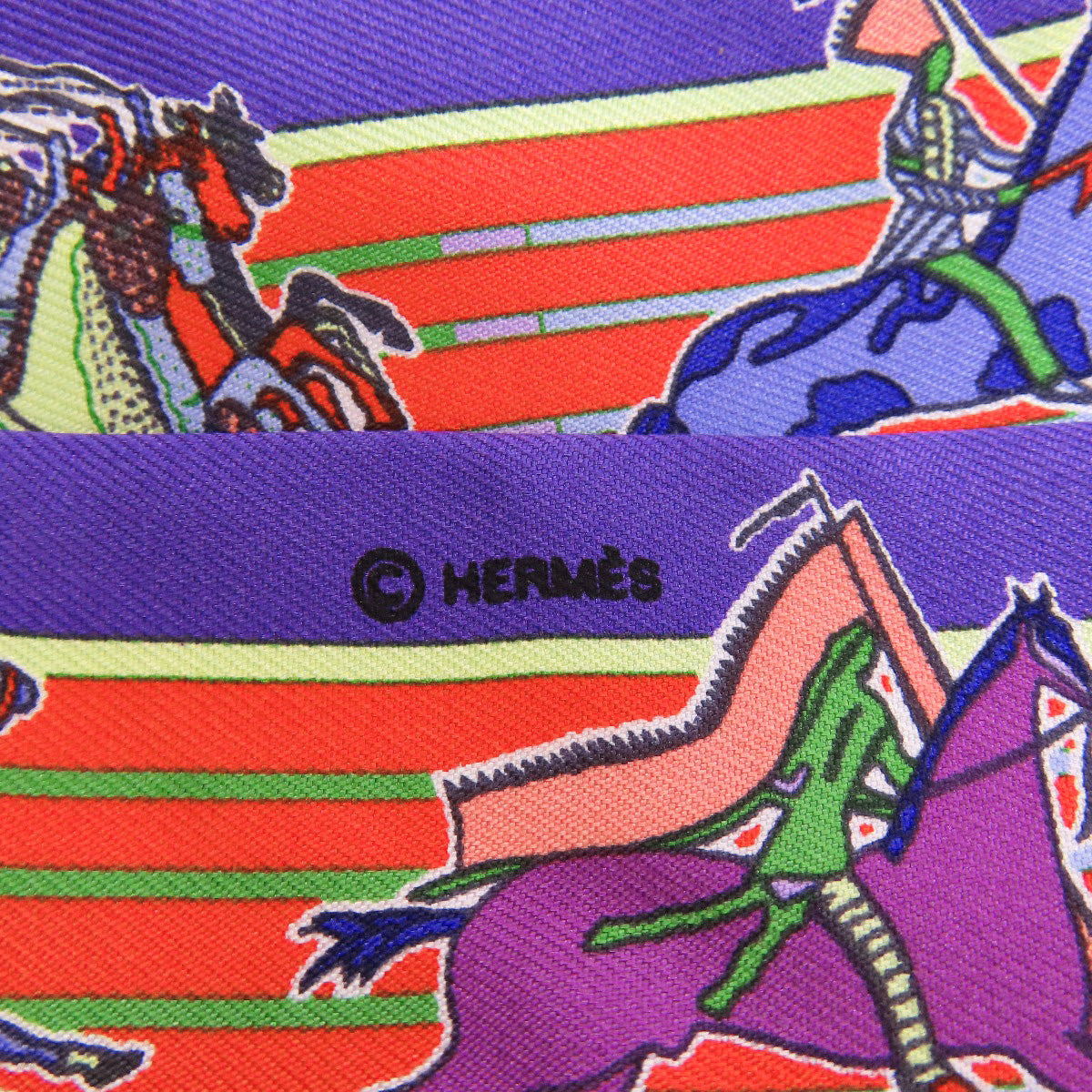 HERMES scarf silk purple Twilly Women Used