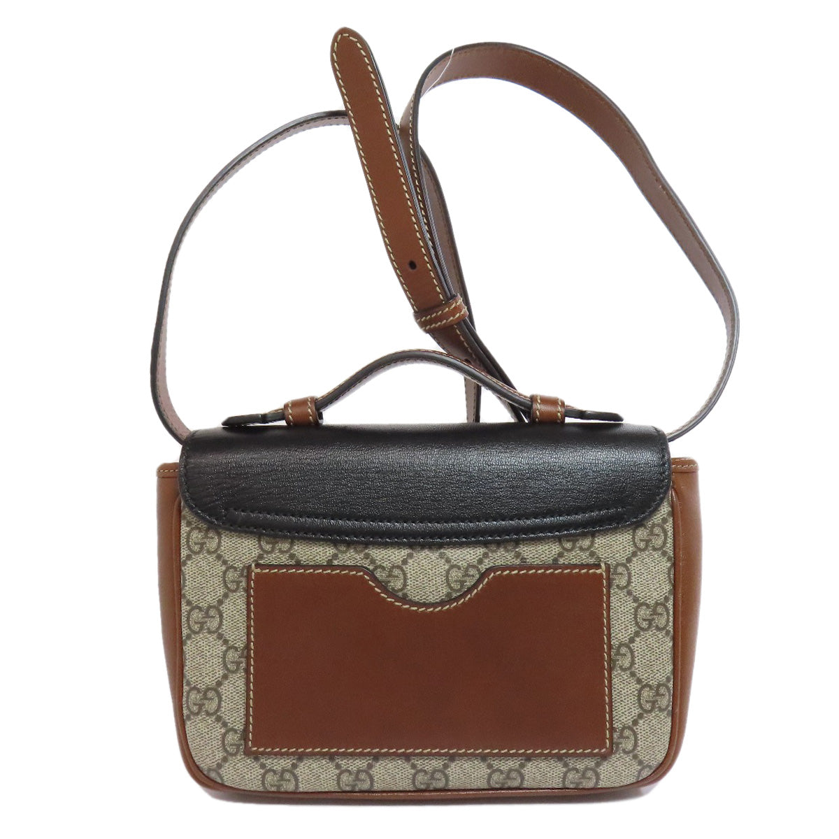 GUCCI Shoulder Bag 658487 PVC Brown GG Supreme 2WAY Women Used