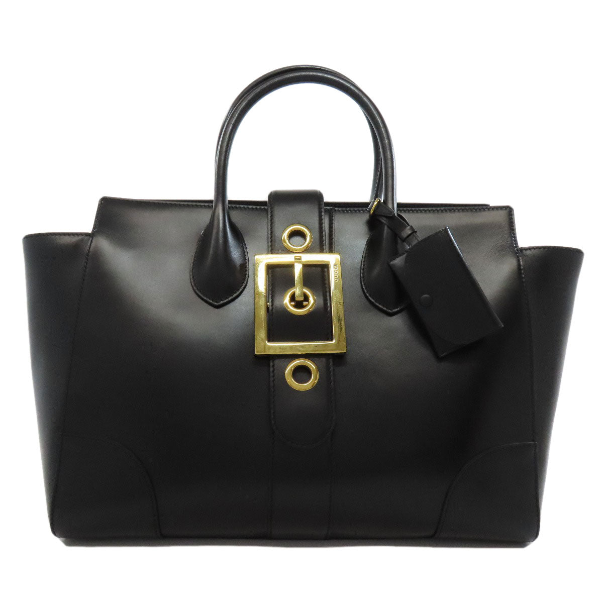 GUCCI Tote Bag 323652 leather black logo Women Used