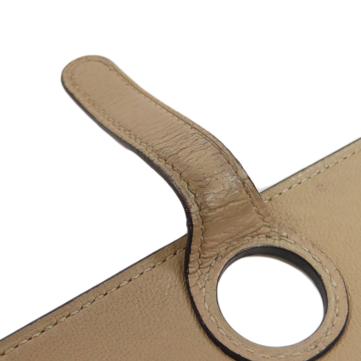 HERMES Long Wallet Purse Taurillon Clemence beige Dogon Long SilverMetal