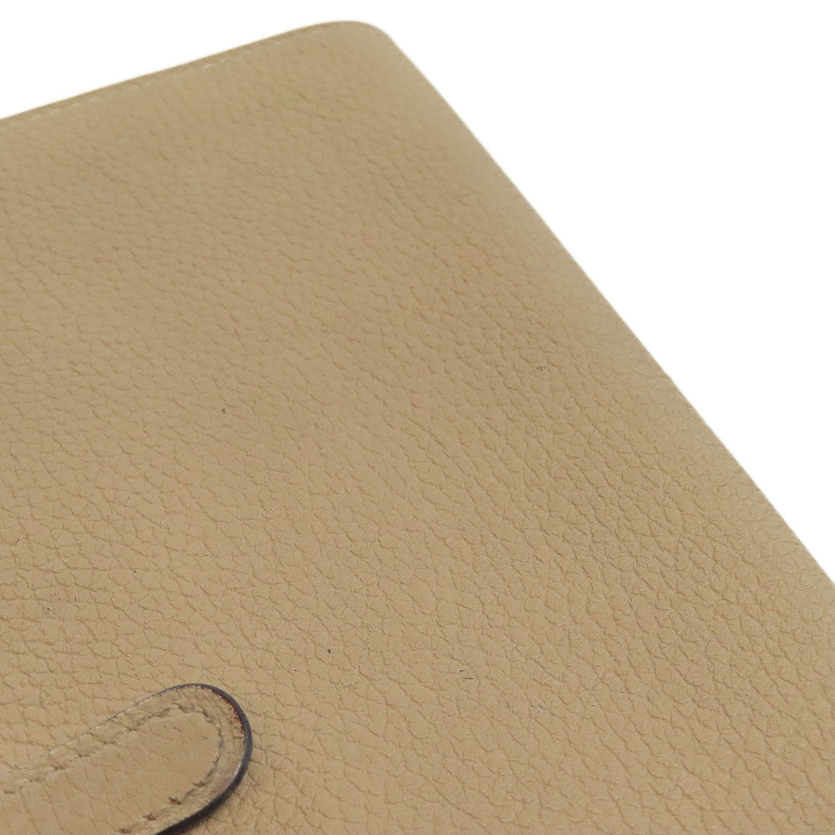 HERMES Long Wallet Purse Taurillon Clemence beige Dogon Long SilverMetal