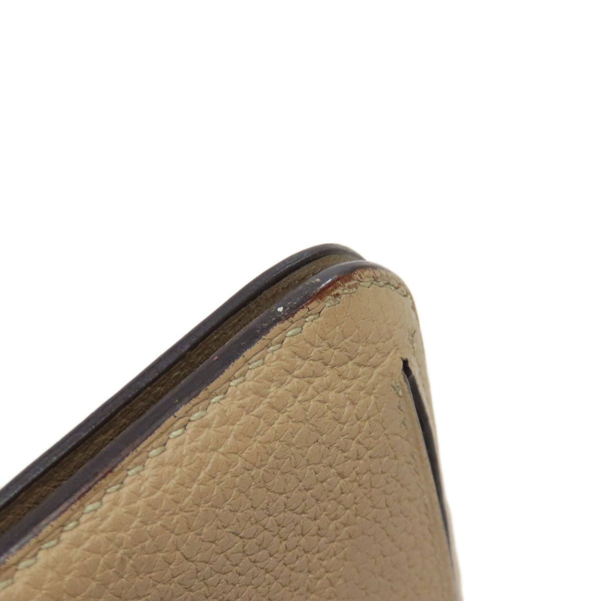 HERMES Long Wallet Purse Taurillon Clemence beige Dogon Long SilverMetal