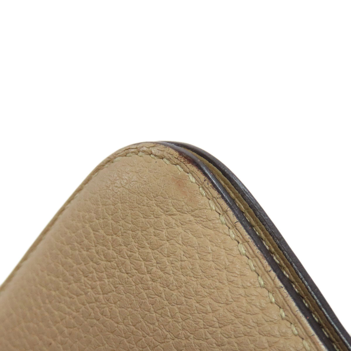 HERMES Long Wallet Purse Taurillon Clemence beige Dogon Long SilverMetal